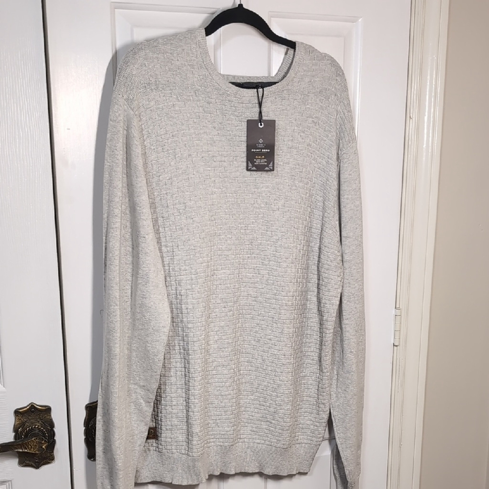 Point Zero Gray Crewneck Sweater NEW Size XXL